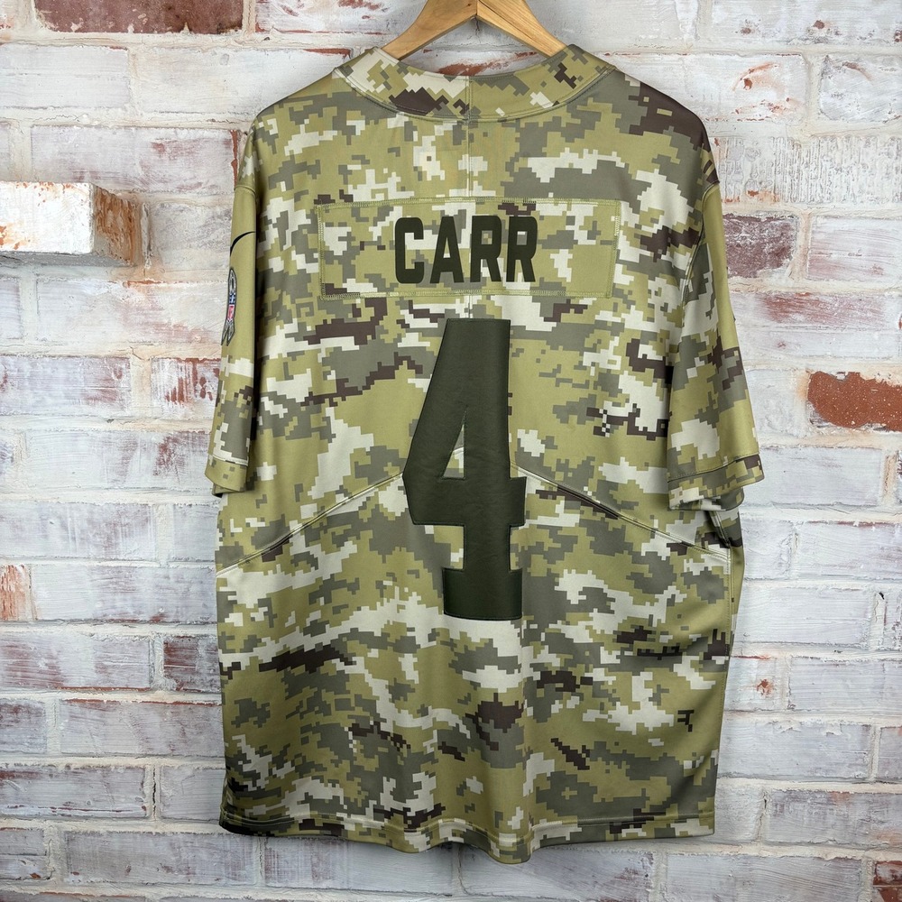 Nike Oakland Raiders Derek Carr #4 Salute To Service Jersey XL Camo NFL - Picture 3 of 9